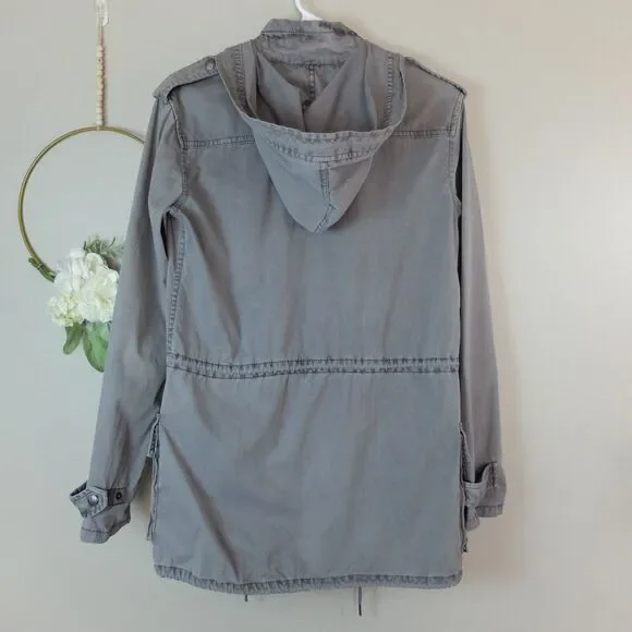 Talula Hooded Utility Jacket Washed Gray Size XXS - Picture 11 of 11